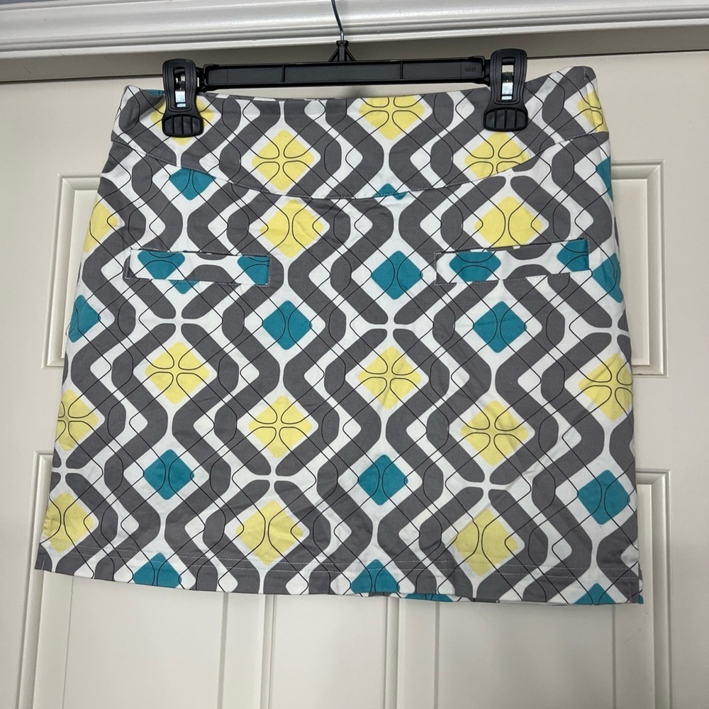 Lija Women's Geometric Print Golf Skort Size 2‎ Multi-Color Pickleball Tennis